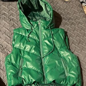 Love Tree Vibrant Green Kids Hooded Vest